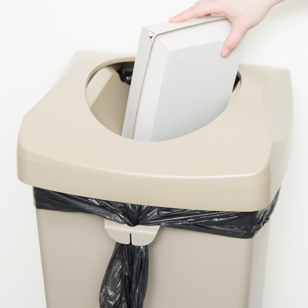 Rubbermaid FG268988BEIG Beige Square Untouchable Trash Can Lid