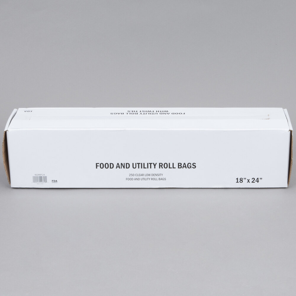 Plastic 18" x 24" Food Bag On A Roll 250/Box