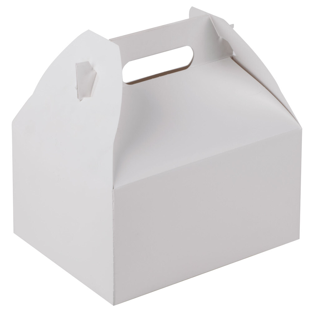 9 1/16" x 7 1/16" x 5" White Barn Take Out Lunch Box / Chicken Box 125/Case