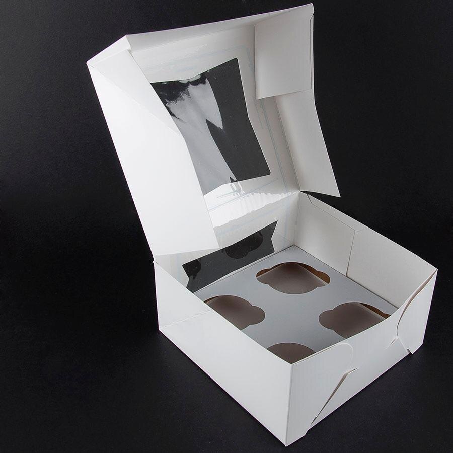 Window Cupcake Box with Insert 8" x 8" x 4" 10 / Pack