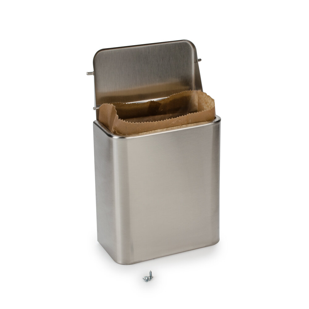 Rubbermaid 11SS Stainless Steel Sanitary Napkin Wall Mount Receptacle