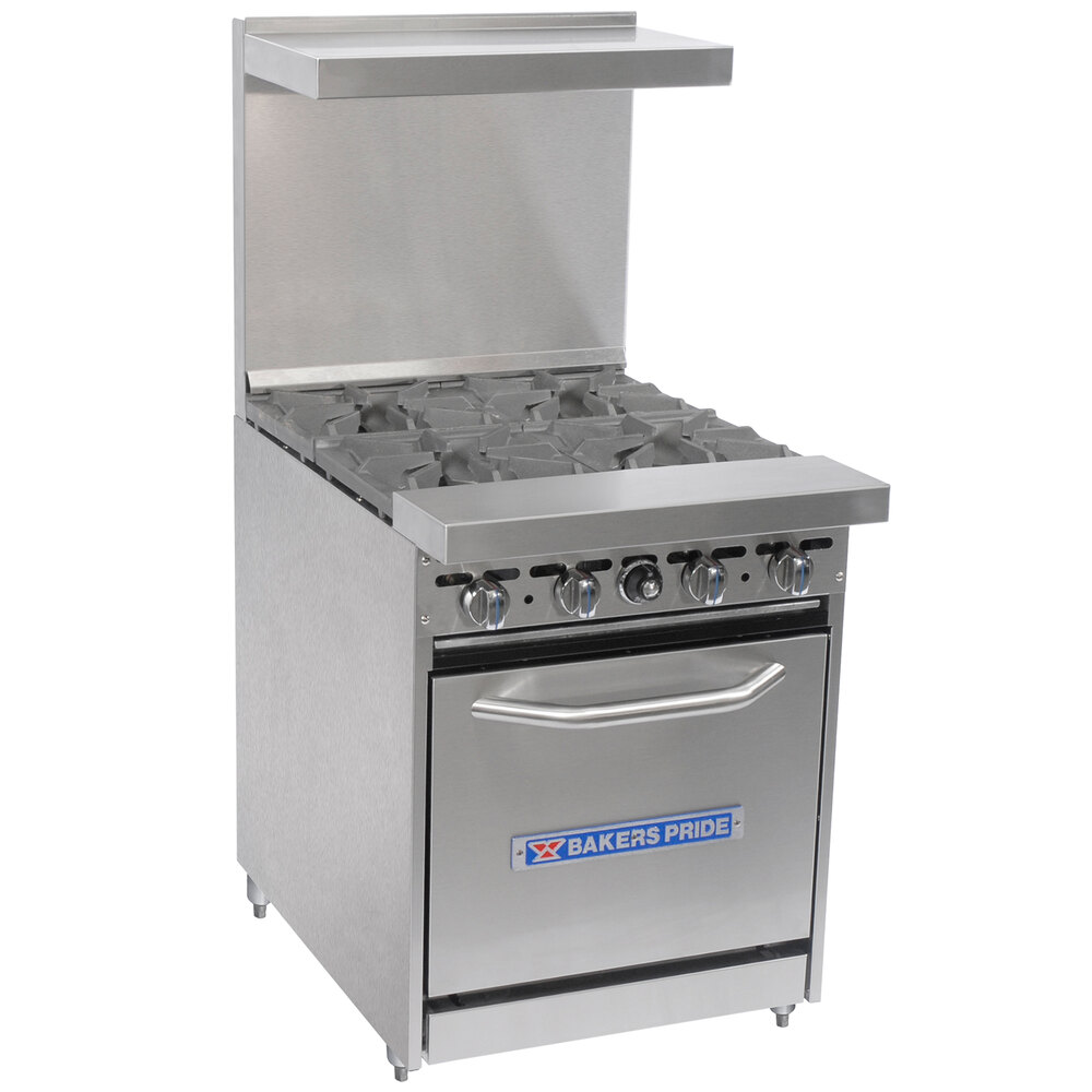 Liquid Propane Bakers Pride Restaurant Series 24BP4BS20 4 Burner Gas