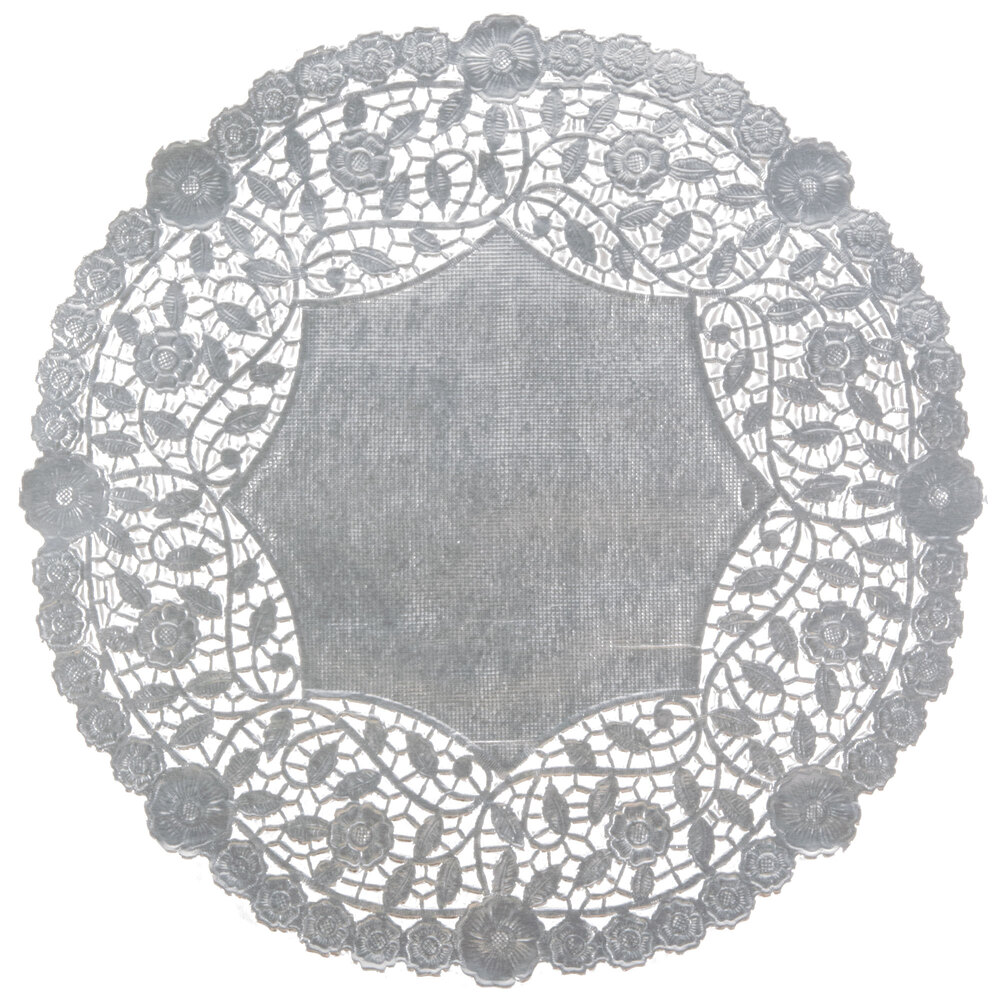 12" Silver Foil Lace Doily 500/Case