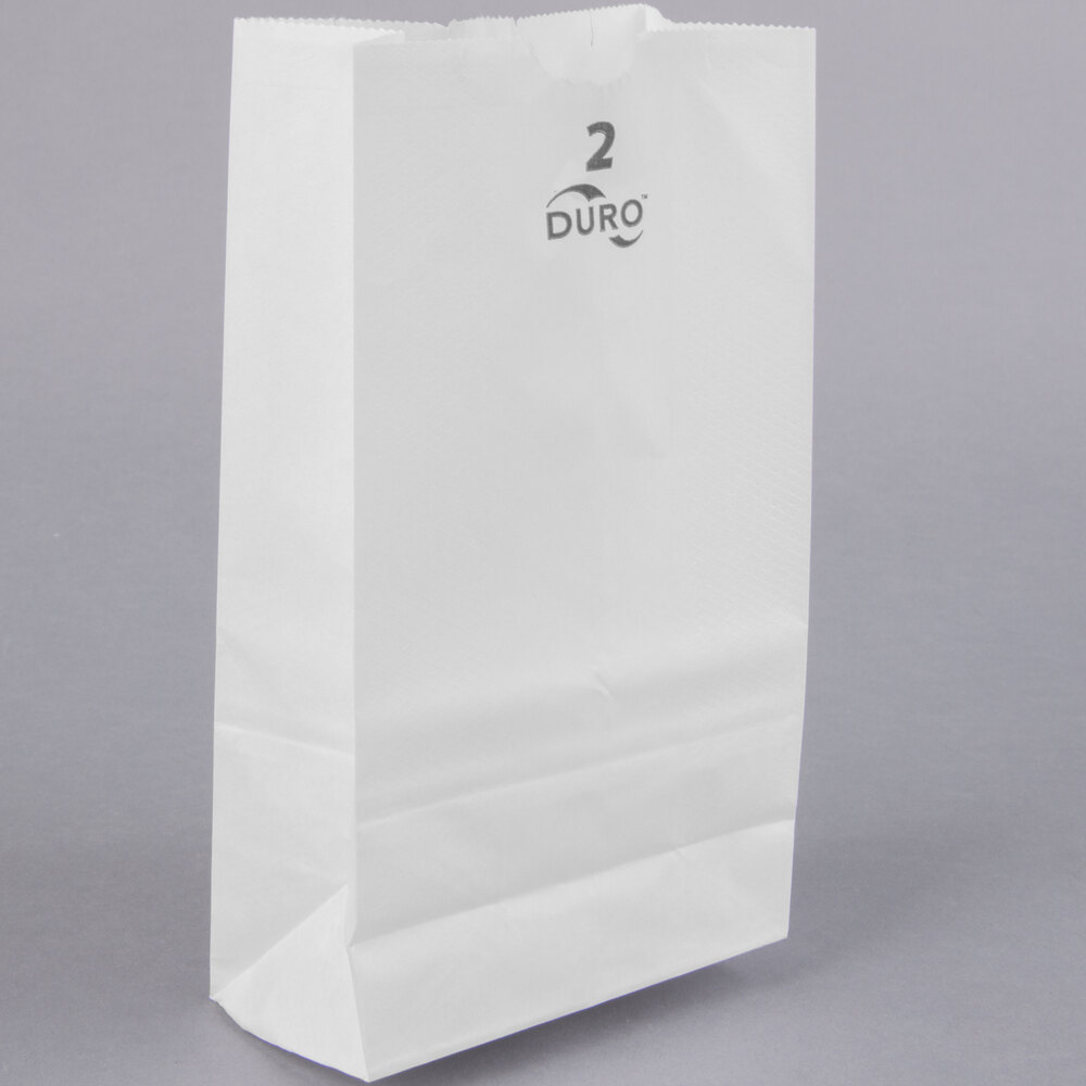 Duro 2 lb. White Paper Bag 500/Bundle
