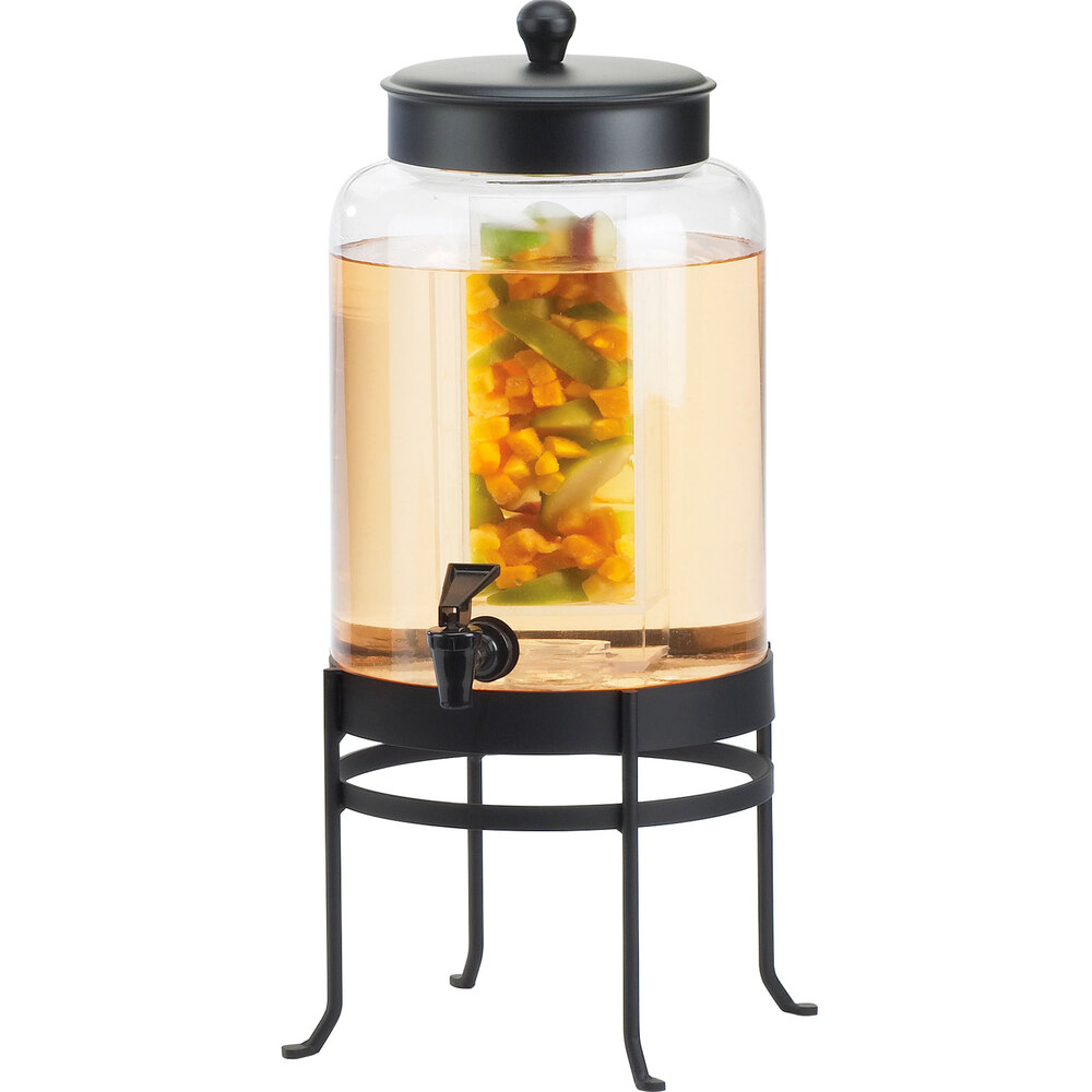 CalMil 15803INF13 3 Gallon Black Soho Glass Infusion Beverage