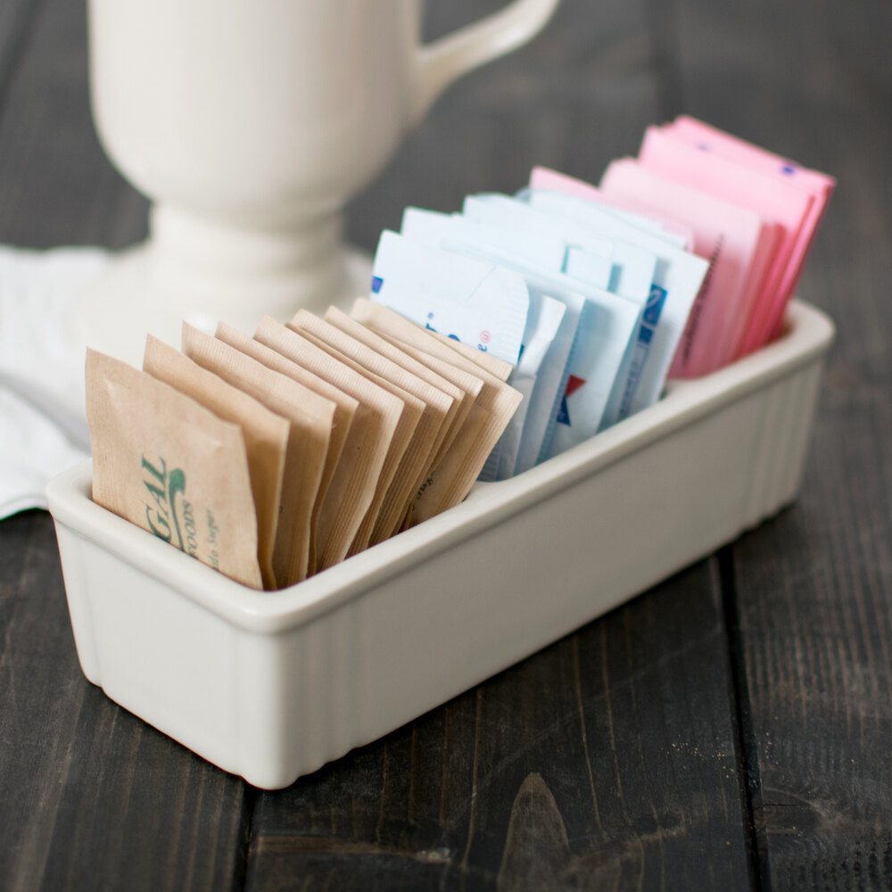 Hall China 7170AWHA Ivory (American White) 3 Compartment China Sugar