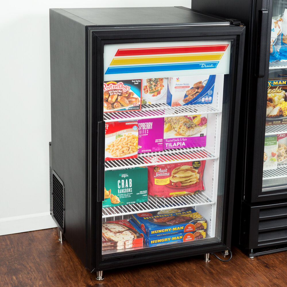 True GDM7FLD Black Countertop Display Freezer with Swing Door 7 cu. ft.