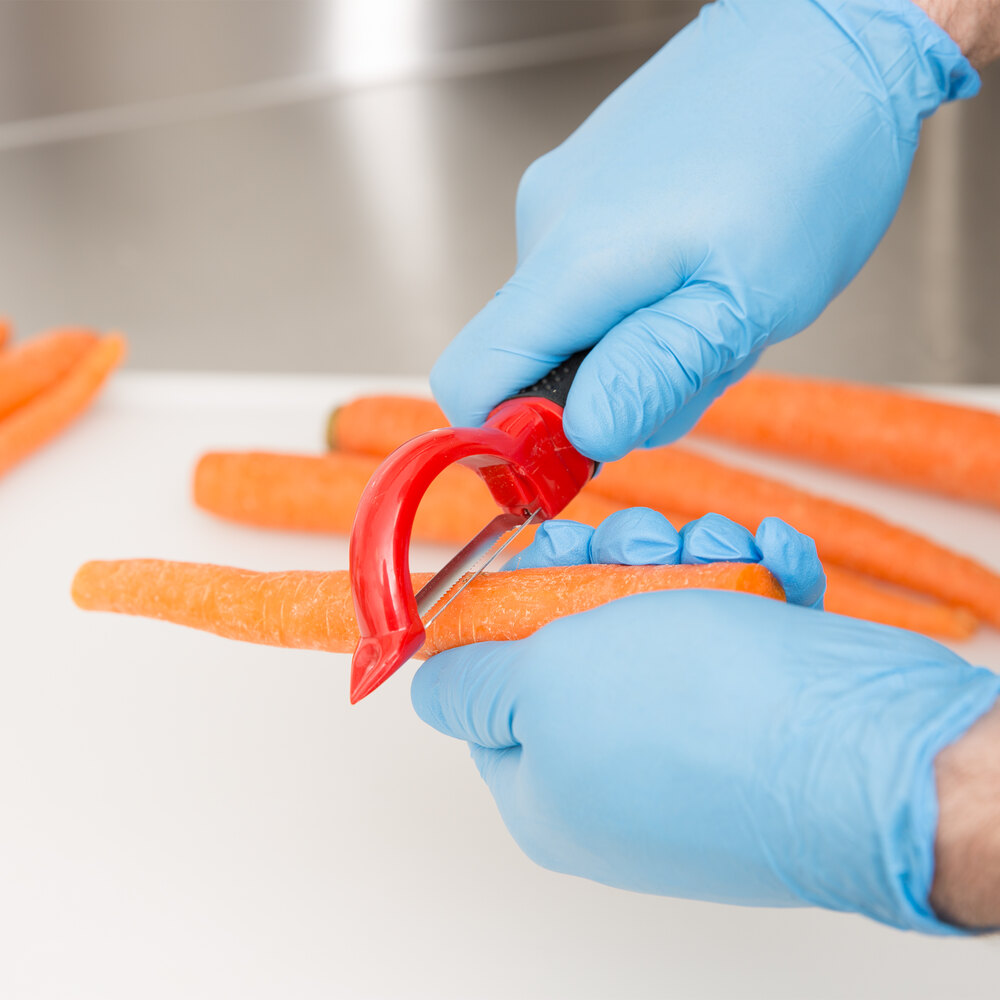 6" Straight Vegetable Peeler with Serrated Stainless Steel Blade