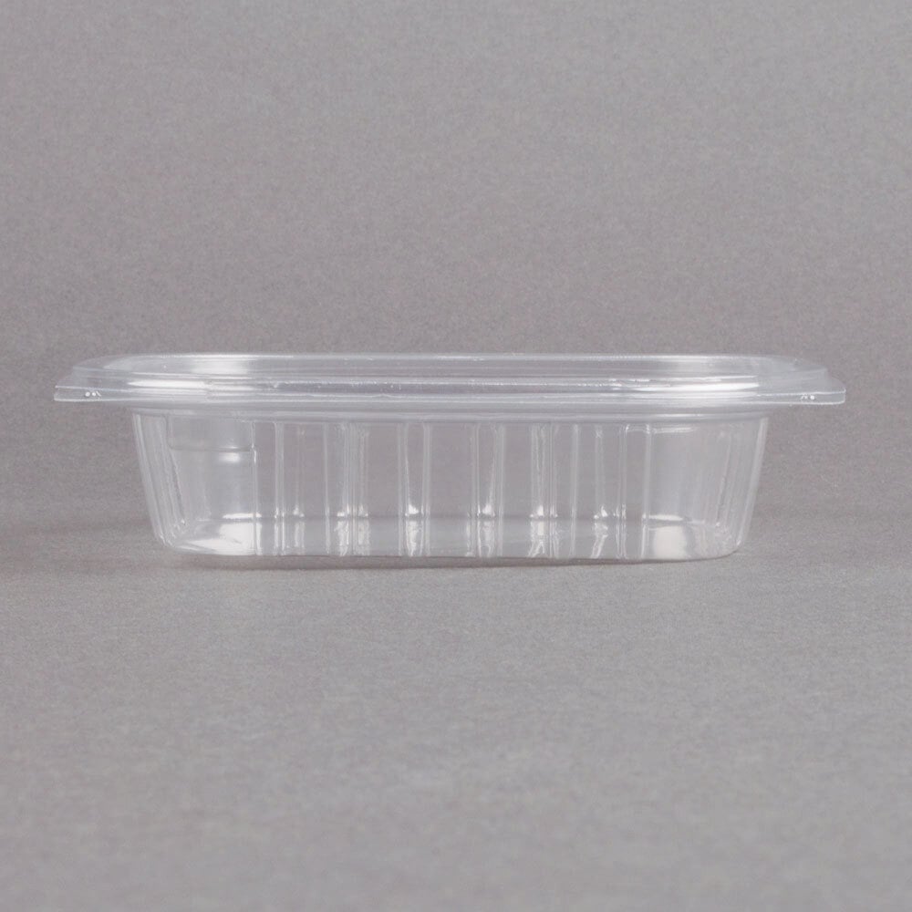 Dart C8DCPR ClearPac 8 oz. Clear Rectangular Plastic Container with Lid 252/Case