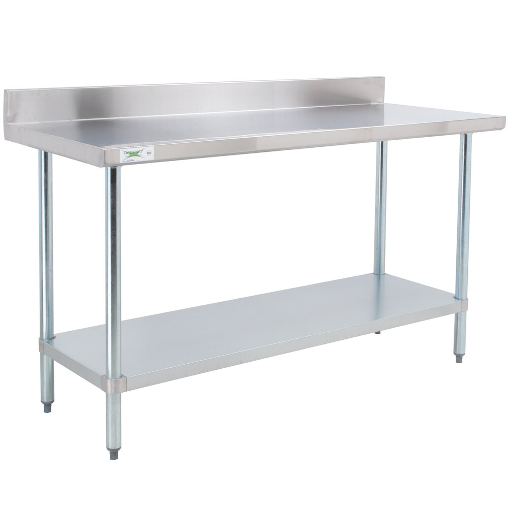 Regency 30" x 72" 18-Gauge 304 Stainless Steel Commercial Work Table 30 X 72 Stainless Steel Table With Backsplash