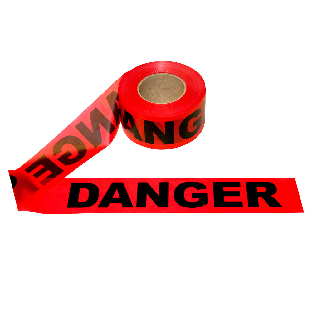 Red DANGER Tape 3" x 1000 ft.