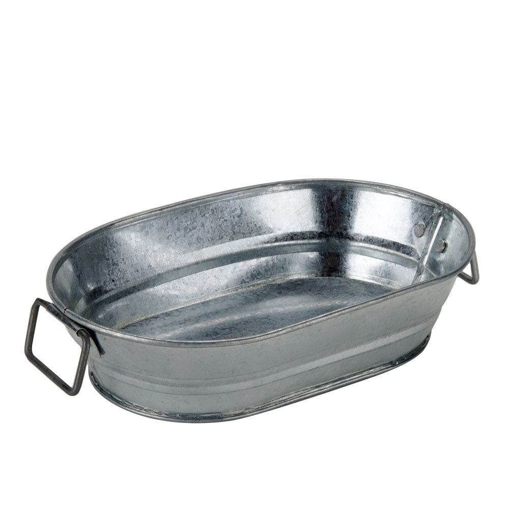 American Metalcraft MTUB69 Oval Galvanized Metal Tub 9" x 6" x 2 1/4"
