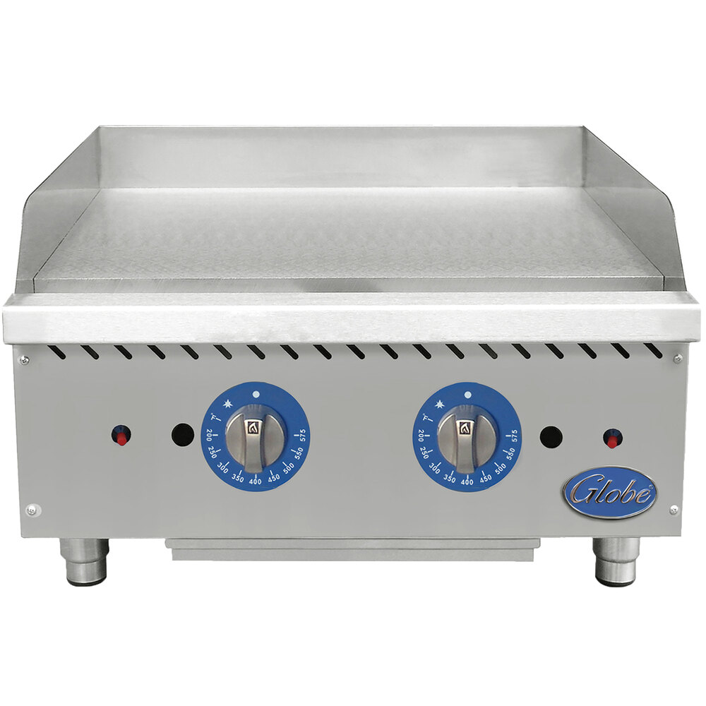 Globe GG24TG 24" Countertop Gas Griddle with Thermostatic Controls
