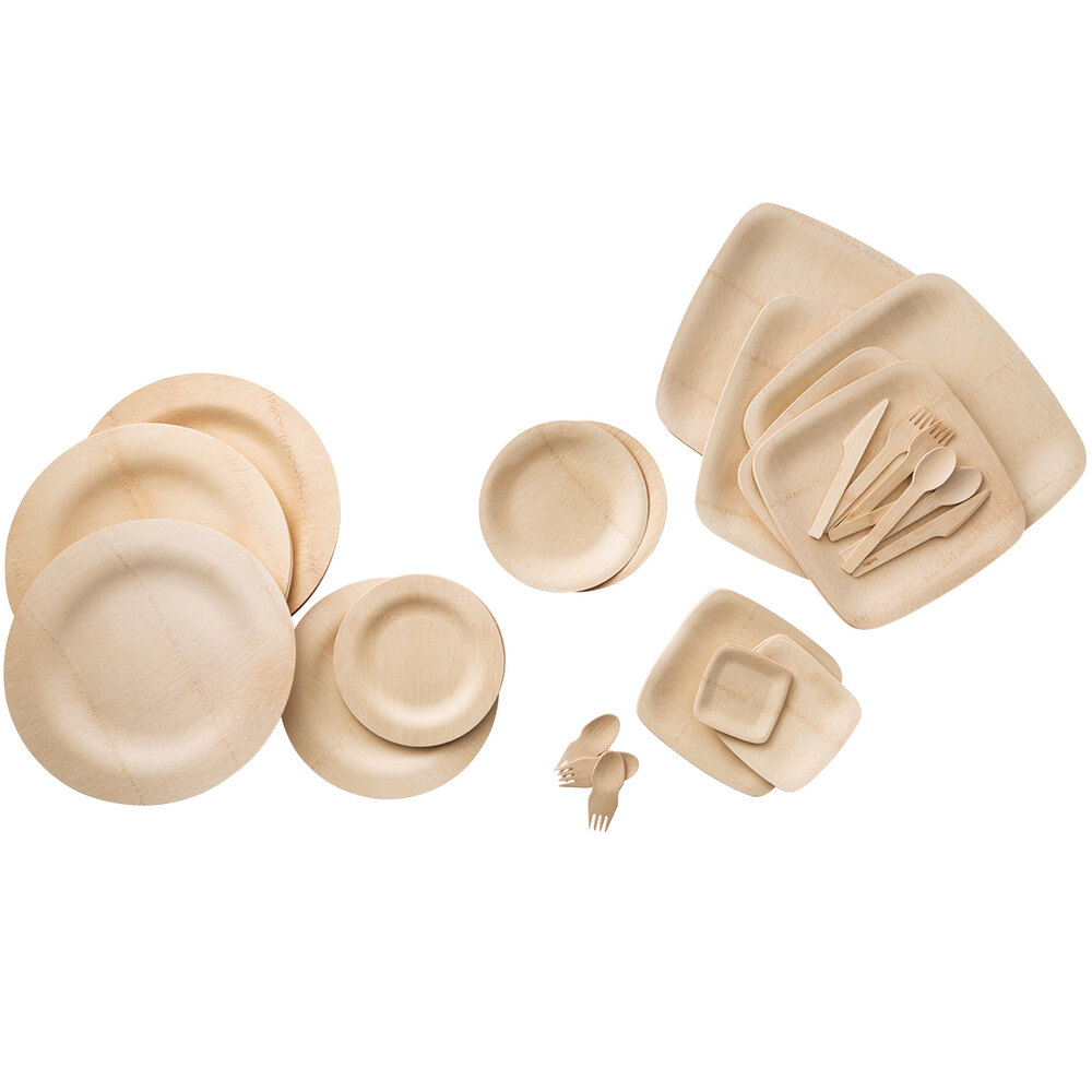 Bamboo Plates 9" Eco Friendly Disposable Bamboo Plate