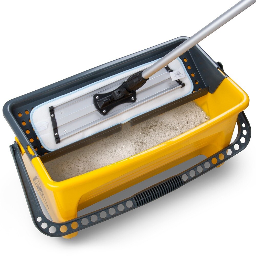 Blue Microfiber Wet Velcro Flat Mop 18"