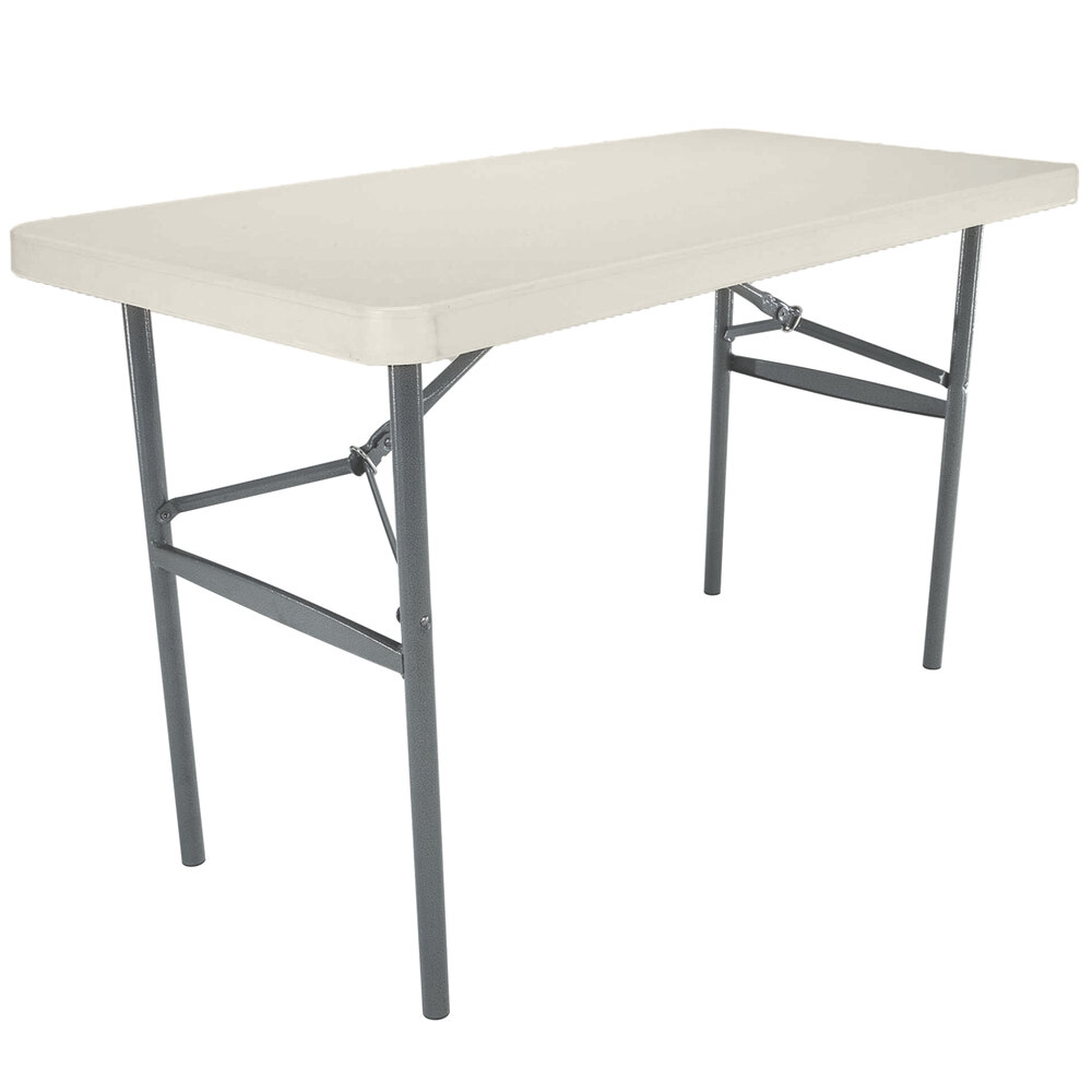 Lifetime Folding Table, 24" x 48" Plastic, Almond 2959