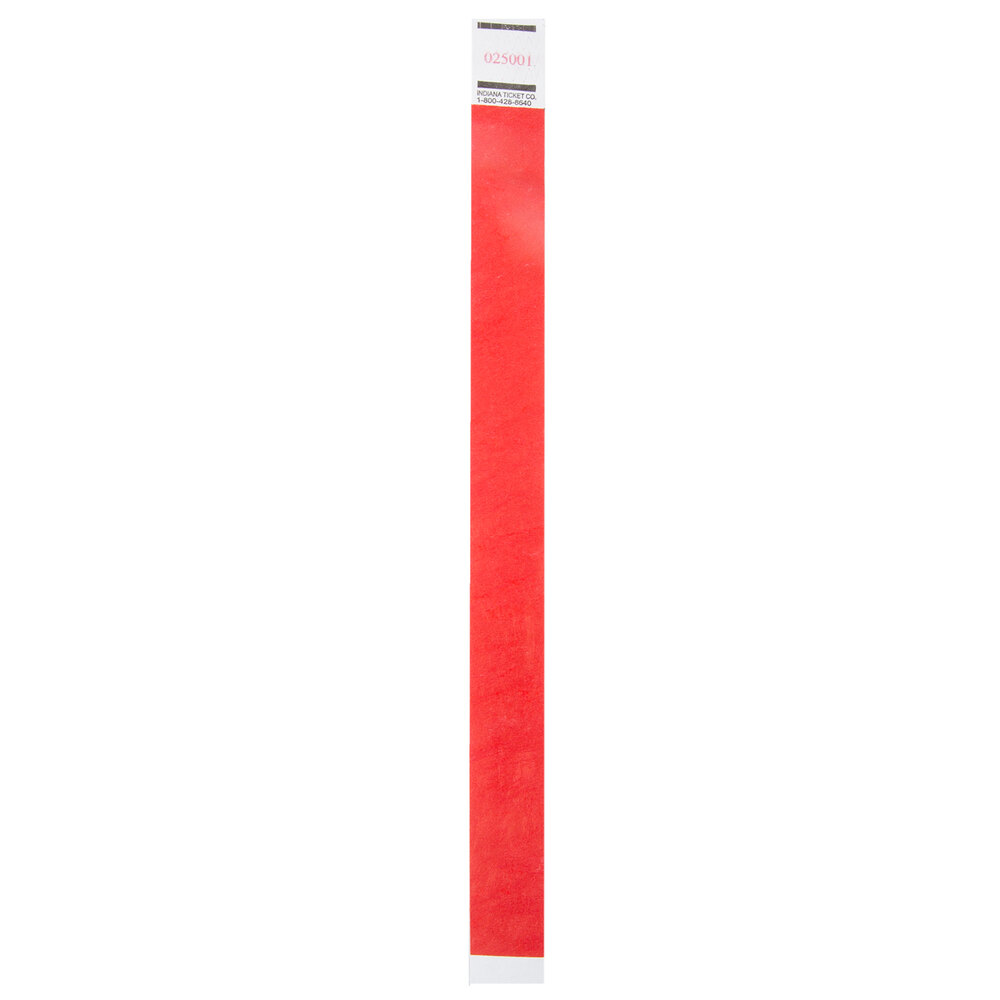 3/4" x 10" Red Disposable Wristband 1000/Box