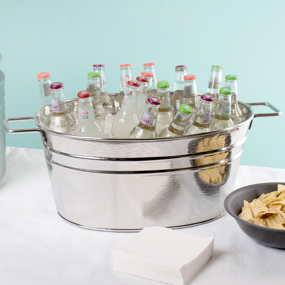 Tablecraft RBT2314 Stainless Steel Beverage Tub 22 1/2" x 13 1/2" x 9"