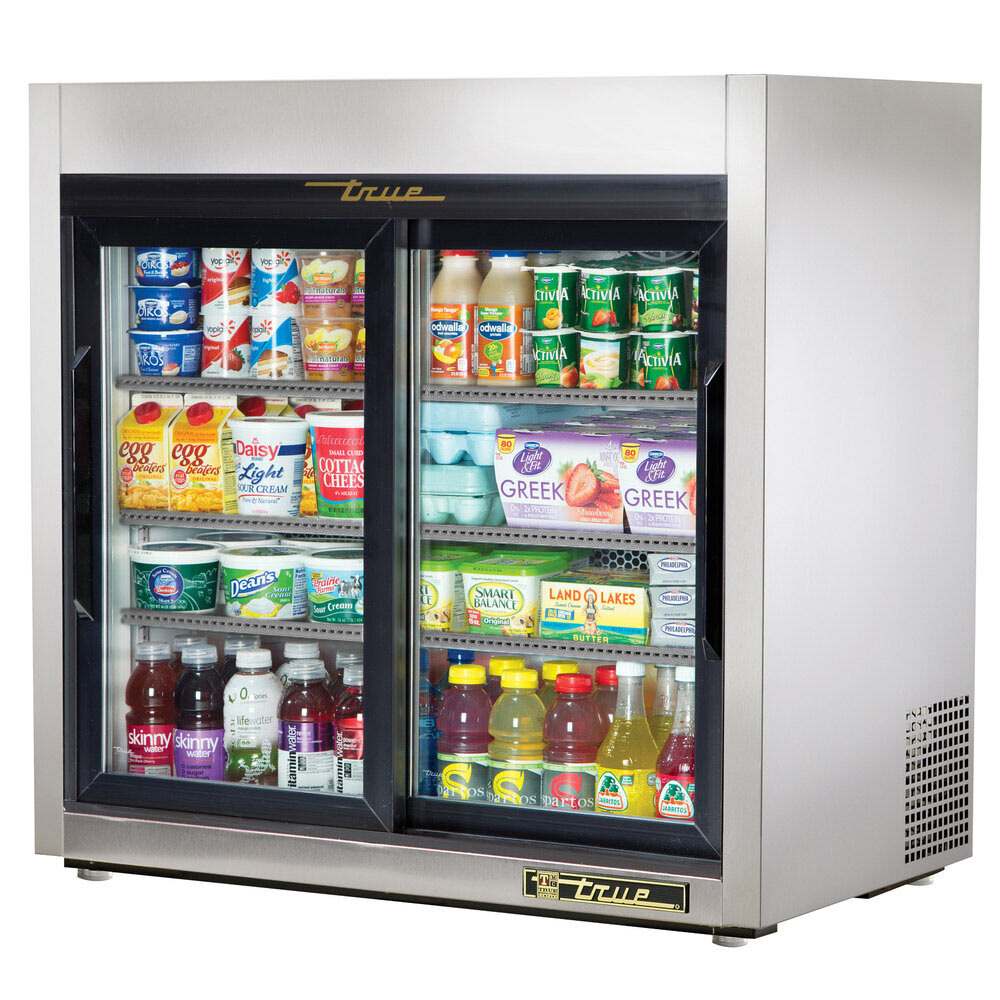 True TSD9GLD Stainless Steel Countertop Display Refrigerator with