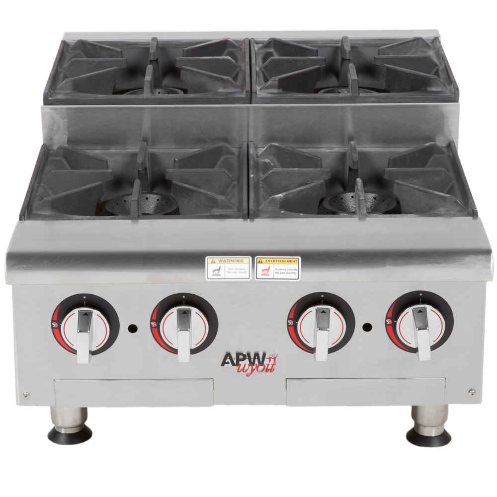 APW Wyott GHPS4i StepUp Four Burner Countertop Range