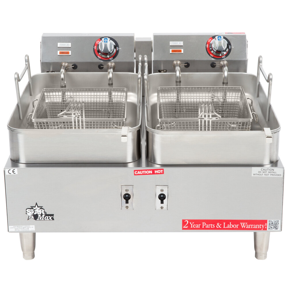 Star Max 530TF 30 lb. Twin Pot Commercial Countertop Deep Fryer 11,500W