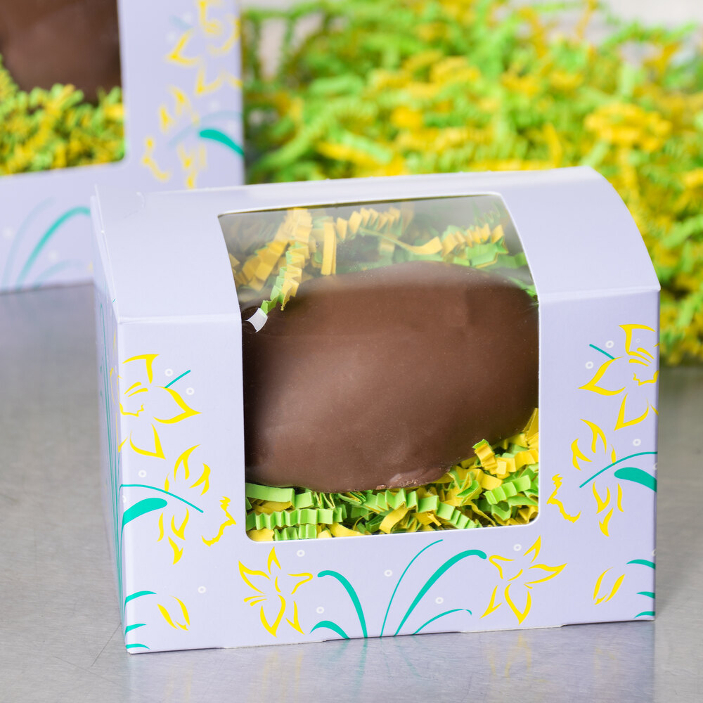 Easter Egg Box 1/2 lb. Window Candy Box 4 5/8" x 3 1/8" x 3 1/8" 250/Case