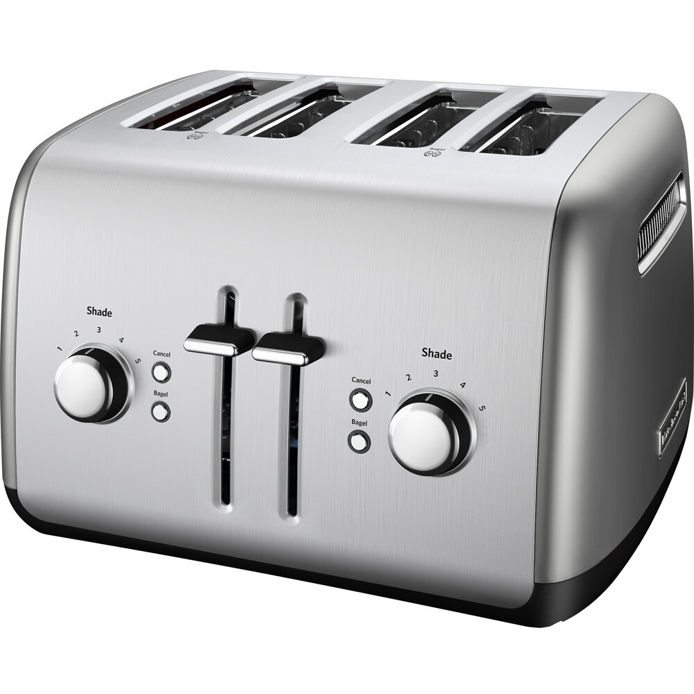 KitchenAid KMT4115CU Contour Silver Four Slice Toaster with Manual Lift