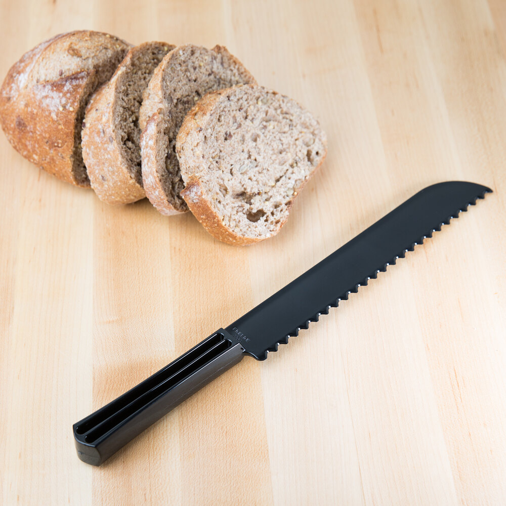 Fineline Platter Pleasers 3303BK Black Plastic Bread Knife 4/Pack