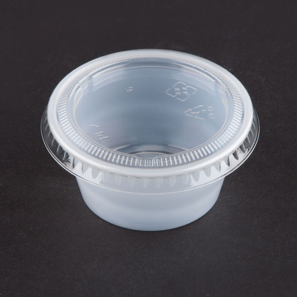 Choice Polystyrene Lid for 2 oz. Souffle Cup / Portion Cup 125 / Pack