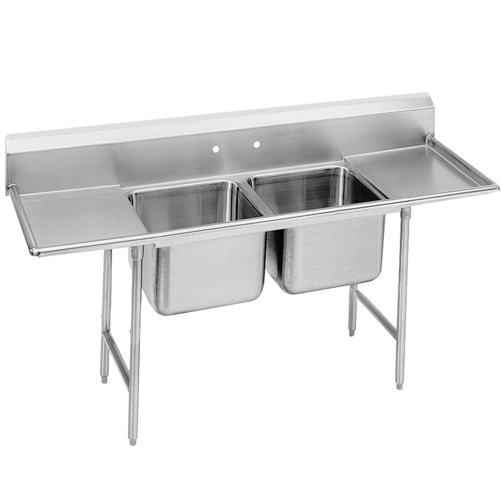 Advance Tabco 9224036RL Super Saver Two Compartment Pot Sink with
