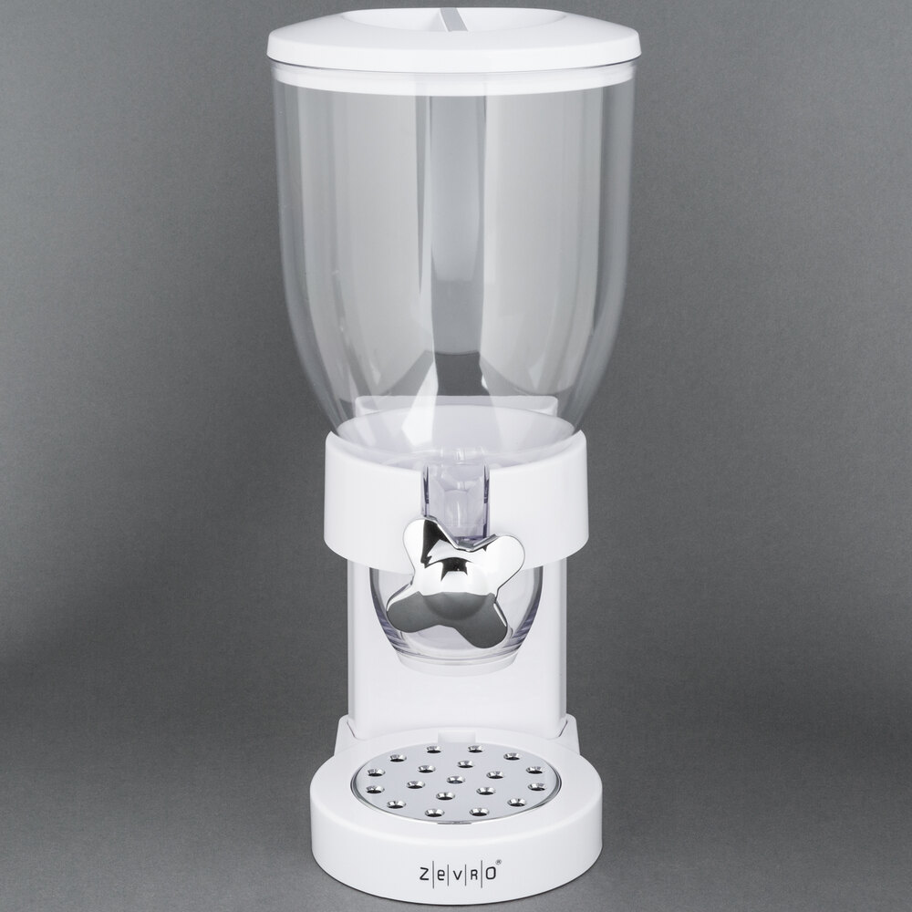 Zevro KCH06118 White Single Canister Dry Food Dispenser
