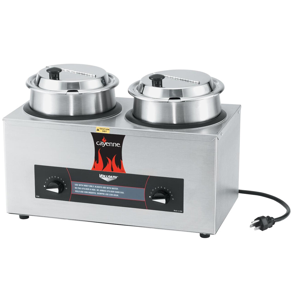 Vollrath 72040 Cayenne Twin Well 4 Qt. Countertop Rethermalizer