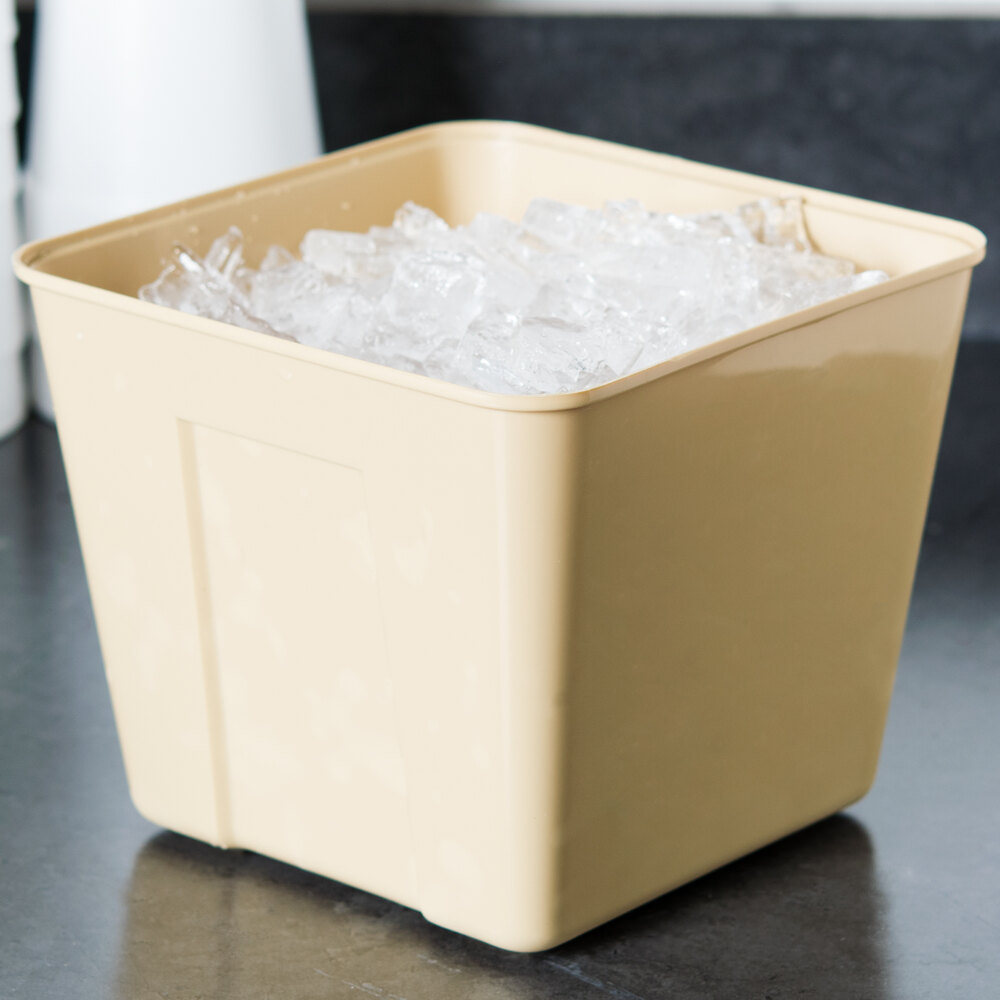 3 Qt. Beige Square Plastic Ice Bucket