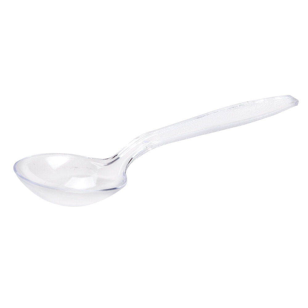 Visions Heavy Weight Clear Plastic Soup Spoon 100 / Pack