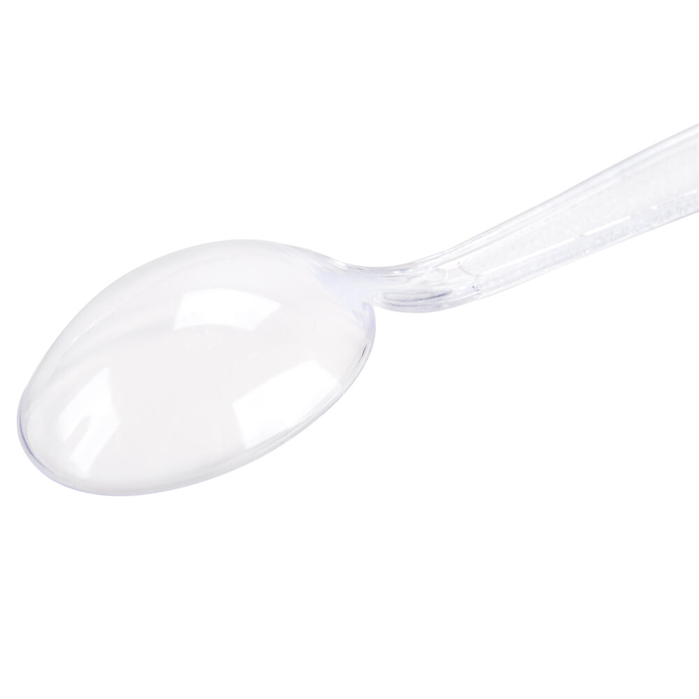 Visions Heavy Weight Clear Plastic Soup Spoon 100 / Pack