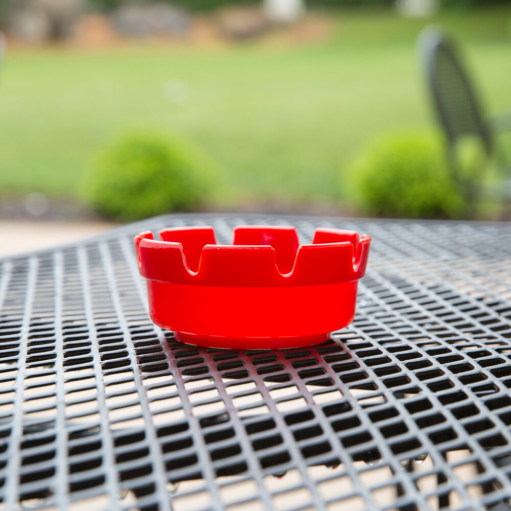 4 1/4" Red Plastic Ashtray 6/Pack