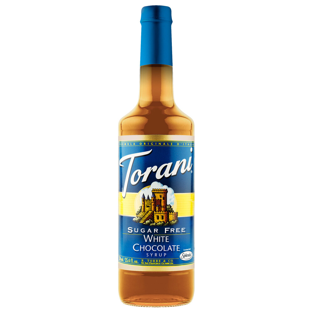 Torani 750 mL Sugar Free White Chocolate Flavoring Syrup