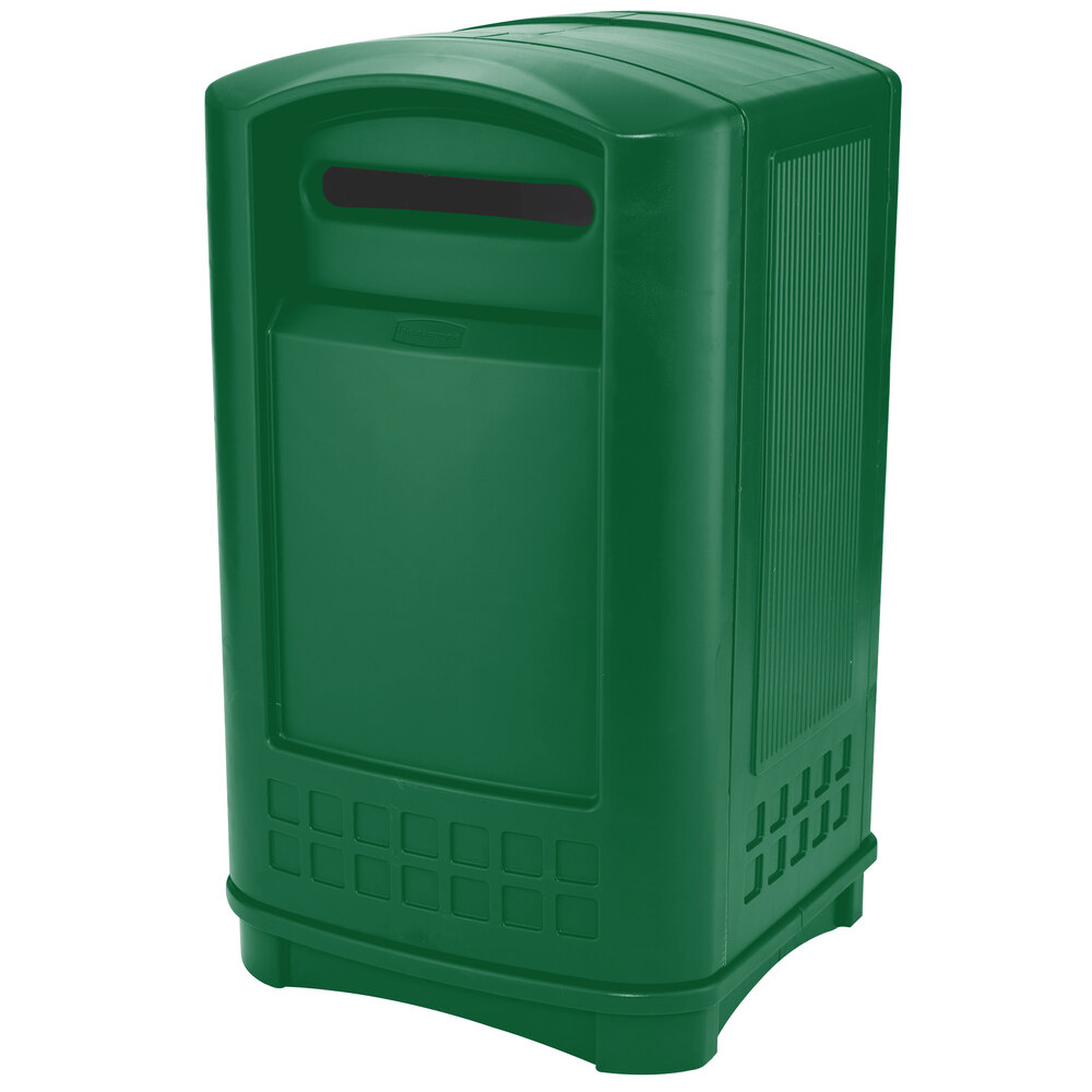 Rubbermaid FG396900DGRN Plaza Paper Recycling Container Green