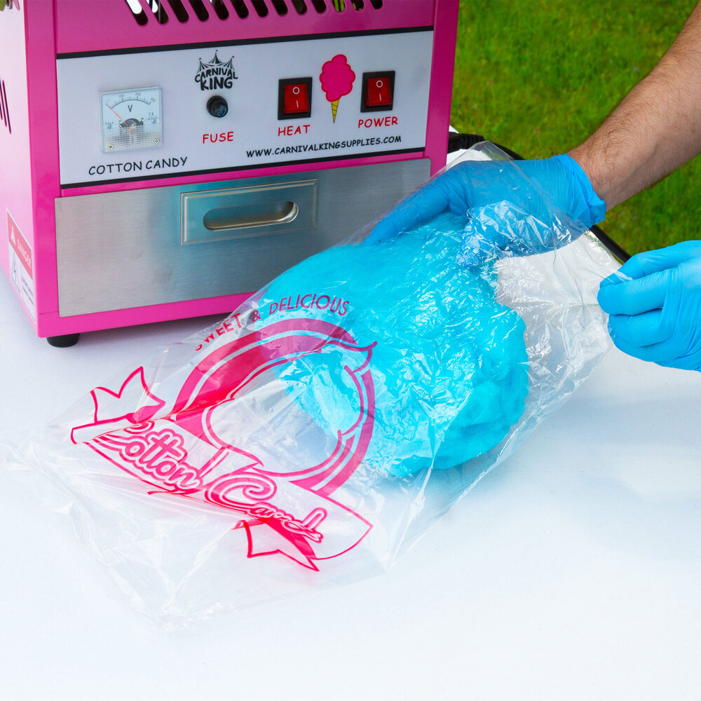 Carnival King 3803065 11 1/2" x 19 1/2" Printed Quick Pak Cotton Candy