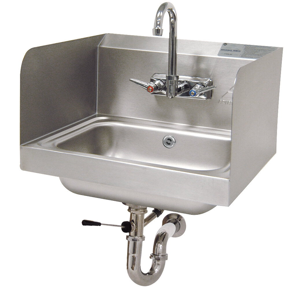 Advance Tabco 7PS40 Hand Sink with Splash Mounted Gooseneck Faucet