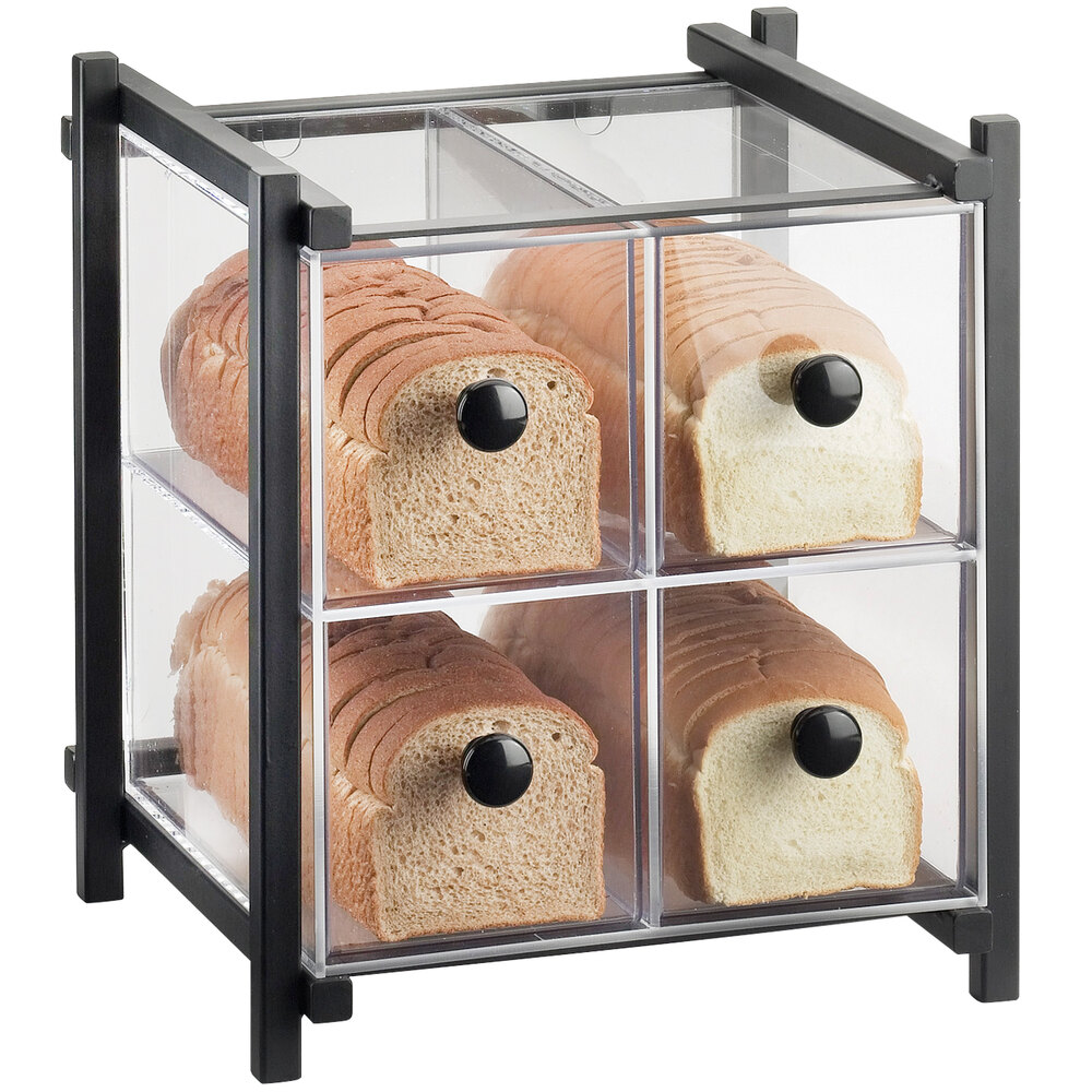 CalMil 114613 One by One Four Drawer Black Bread Display Case 14" x