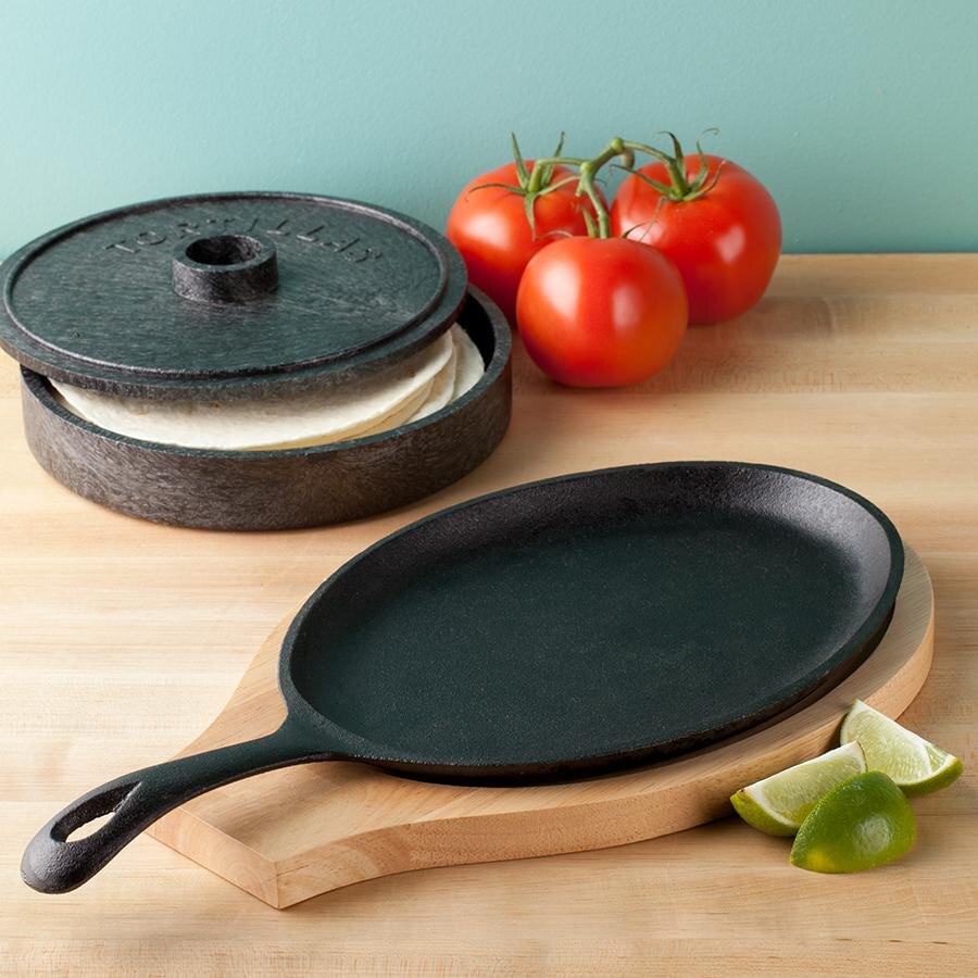 Fajita Skillet Pan Oval Cast Iron Skillet with Handle