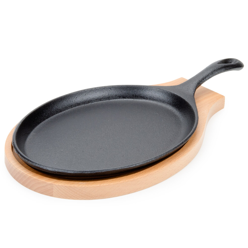 Fajita Skillet Pan Oval Cast Iron Skillet with Handle