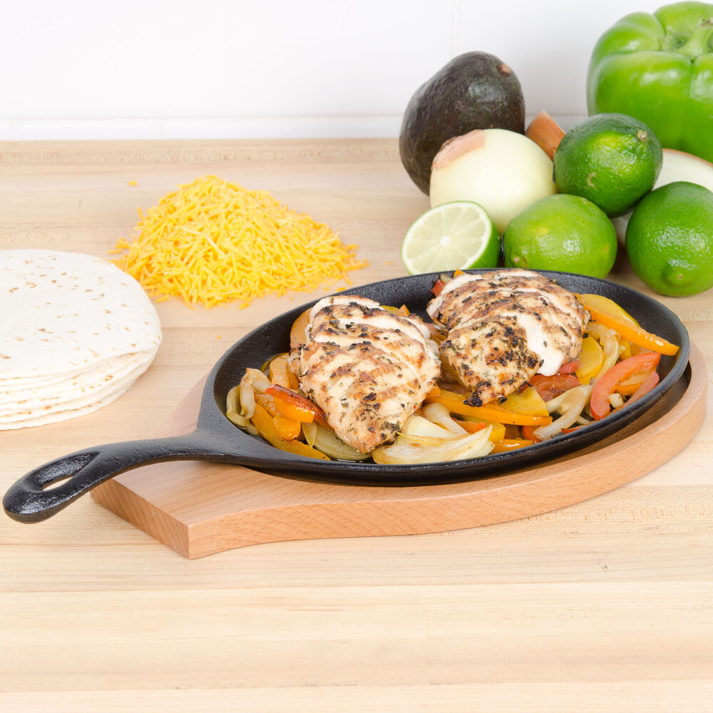 Fajita Skillet Pan Oval Cast Iron Skillet with Handle