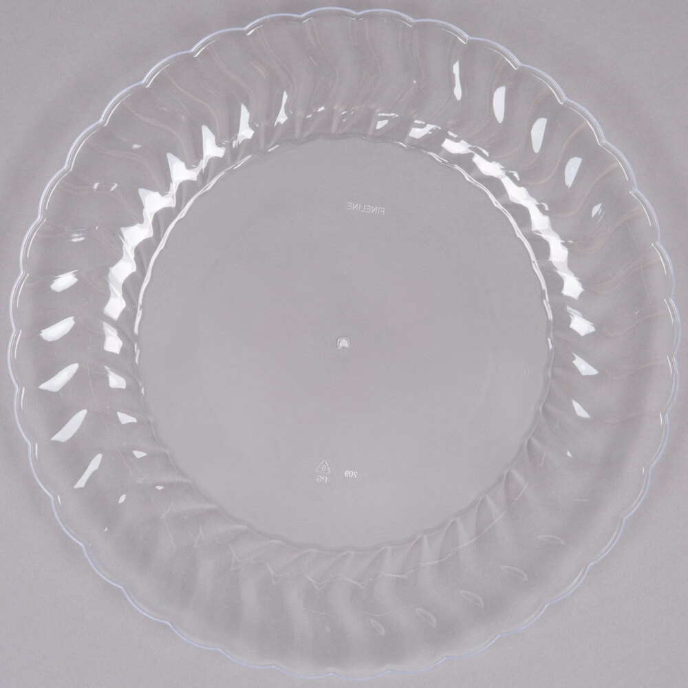 Fineline Flairware 209CL 9" Clear Plastic Plate 180/Case