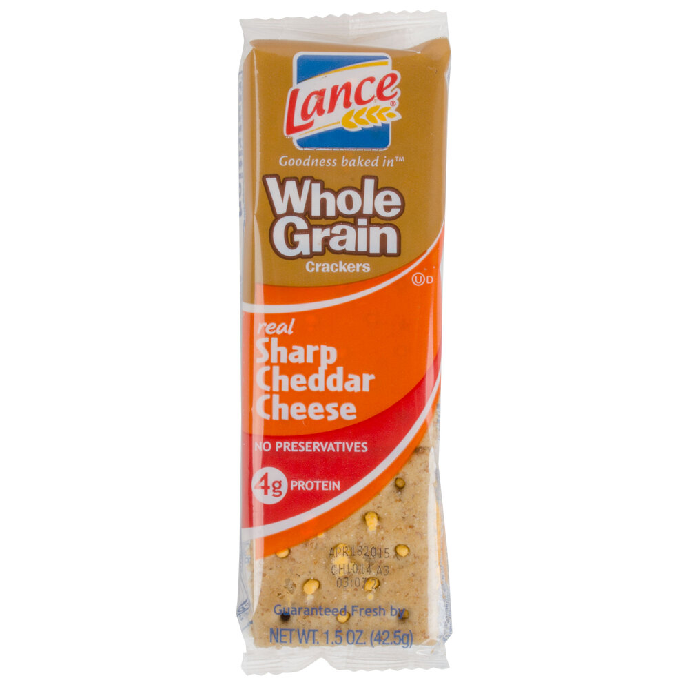 Lance Whole Grain Sharp Cheddar Sandwich Crackers 20 Count Box 6 / Case