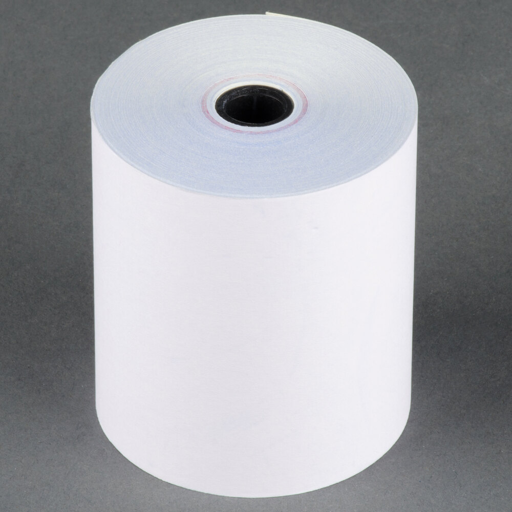 Choice 3" x 90' Carbonless 2Ply Cash Register POS Paper Roll Tape 50 / Case
