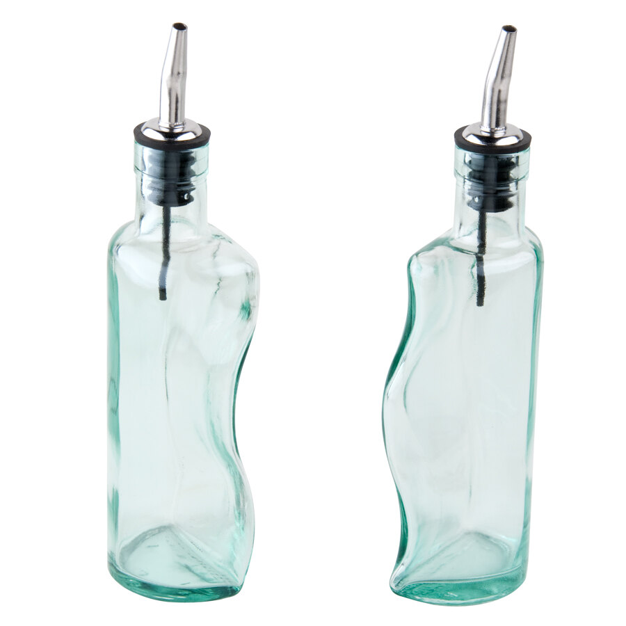 Tablecraft 918 8.5 oz Olive Oil Bottles with Pourers Set of 2