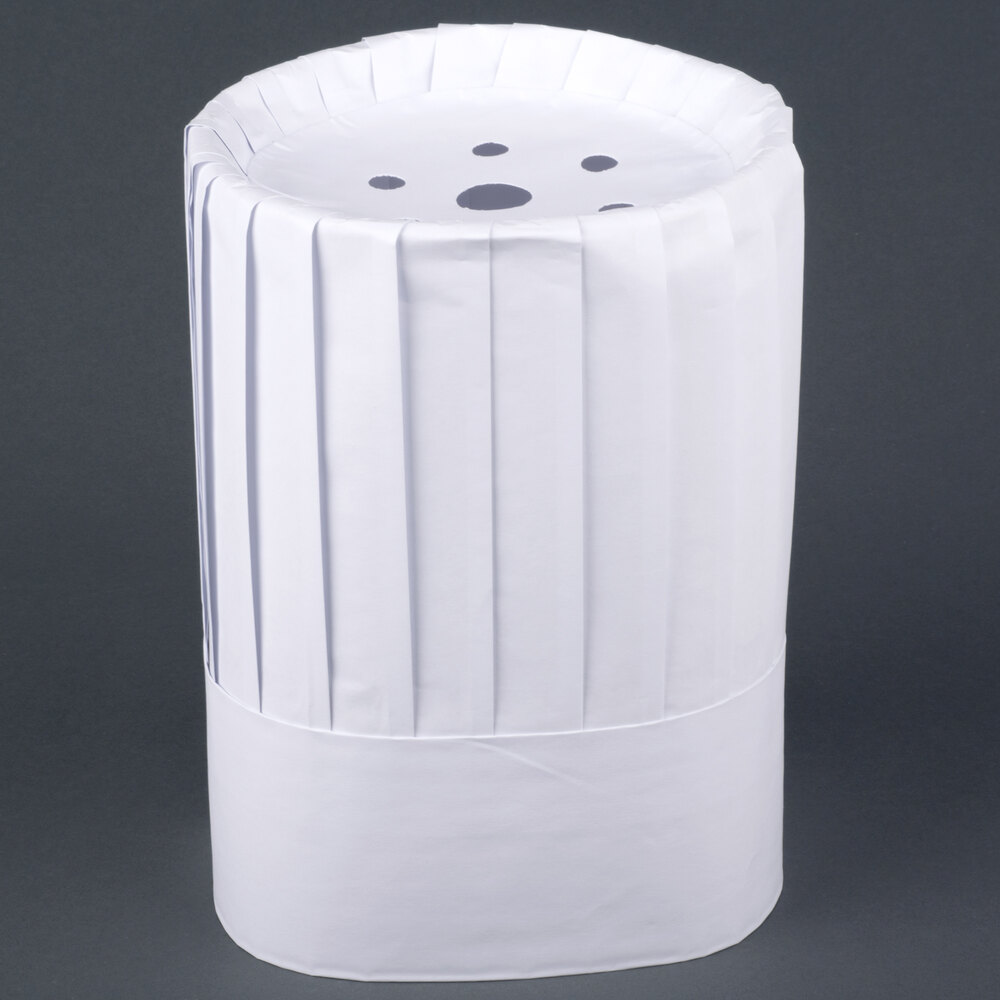 Royal Paper RCH10 10" Pleated Disposable Chef Hat 24/Case