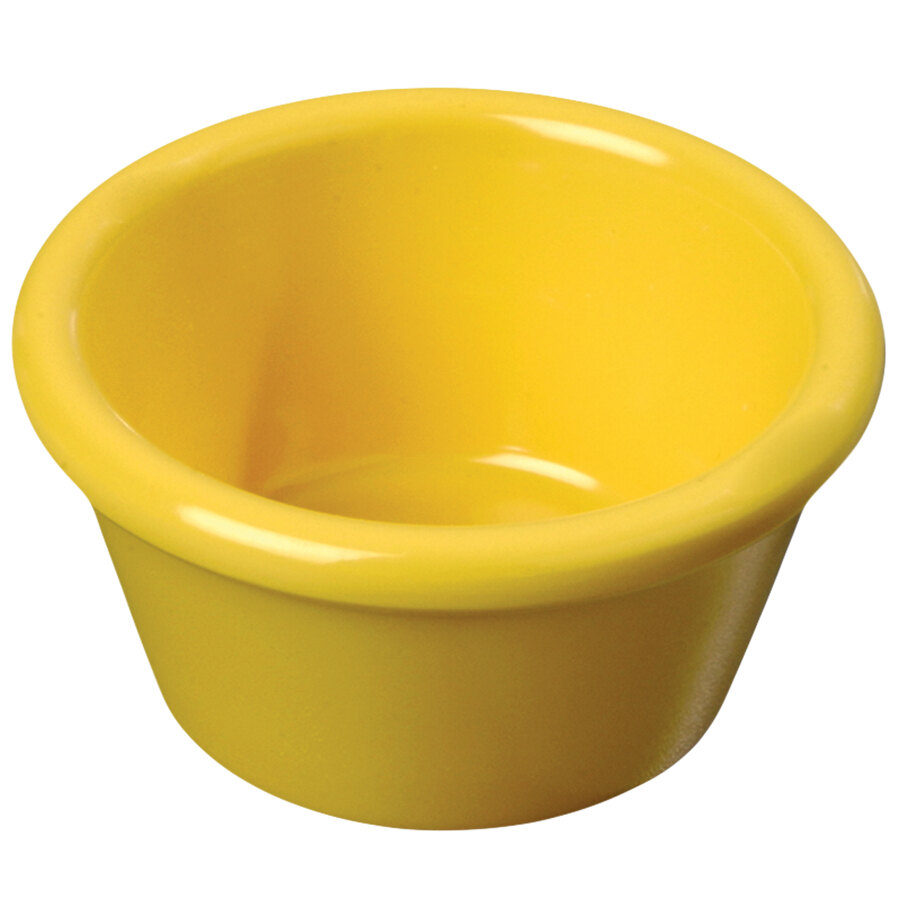 Carlisle 085222 2 oz. Honey Yellow Smooth Plastic Ramekin 72/Case